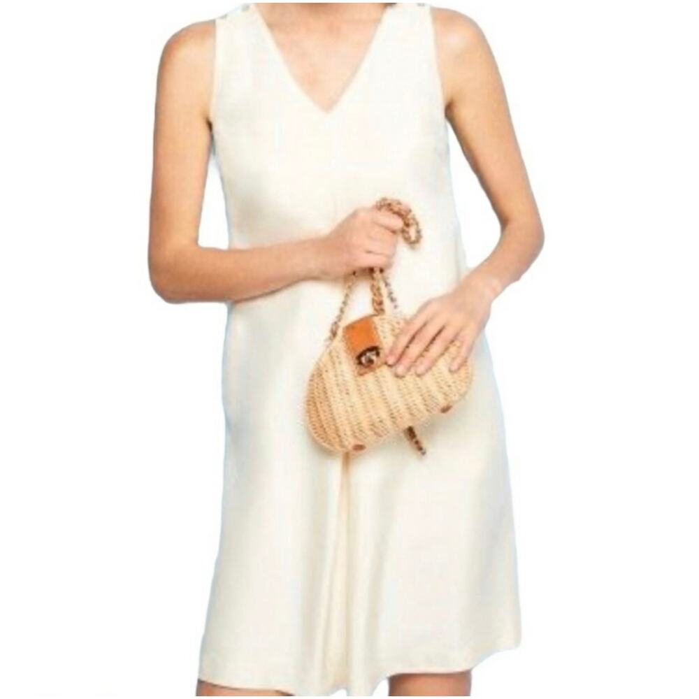 NEW J.McLaughlin Cream Annalee Silk Swing Dress Size 10